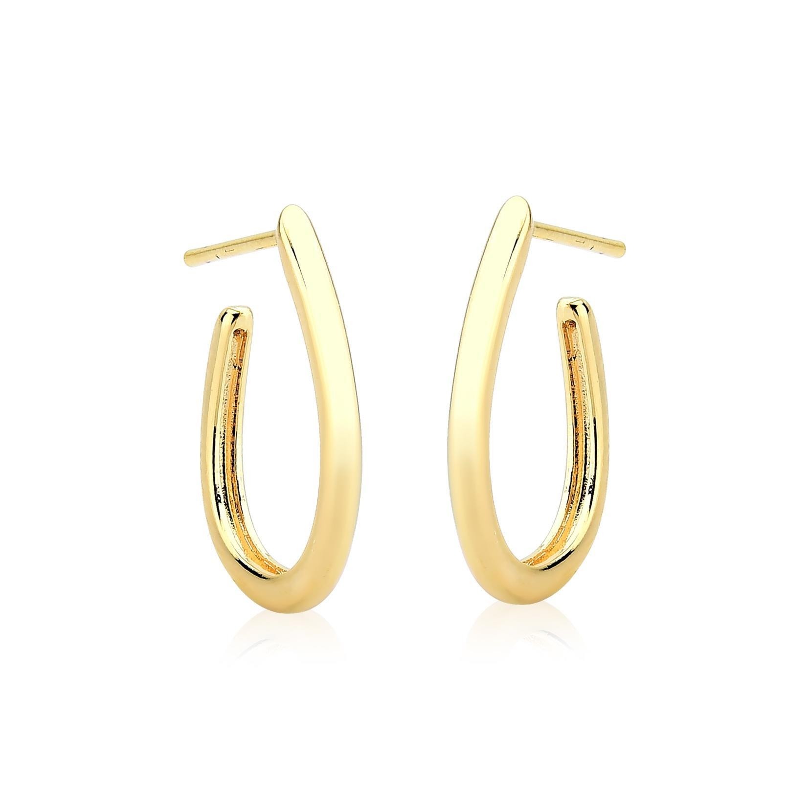 Brinco grace argola lisa folheado a ouro 18k p