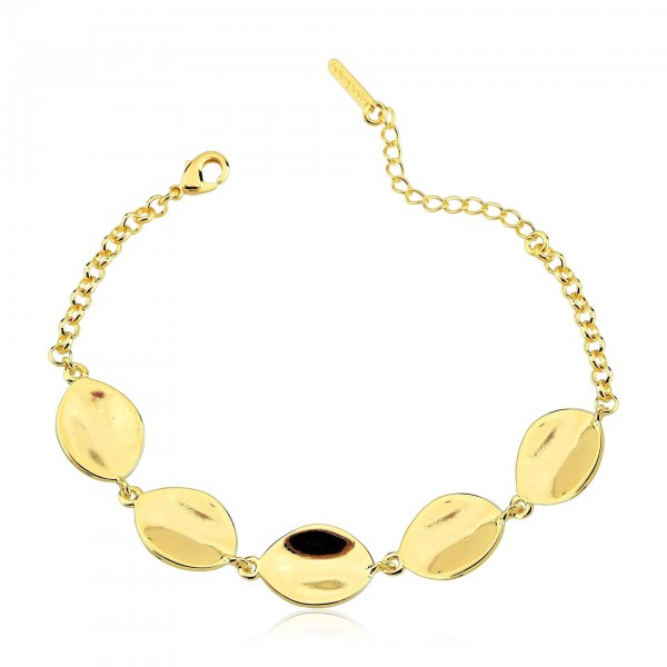 Pulseira georgina medalhas folheado a ouro 18k