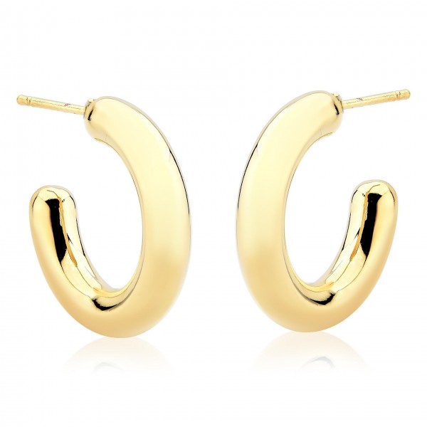 Argola mariam lisa 20mm folheado a ouro 18k