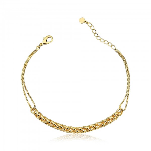 Pulseira dupla ethel folheado a ouro 18k