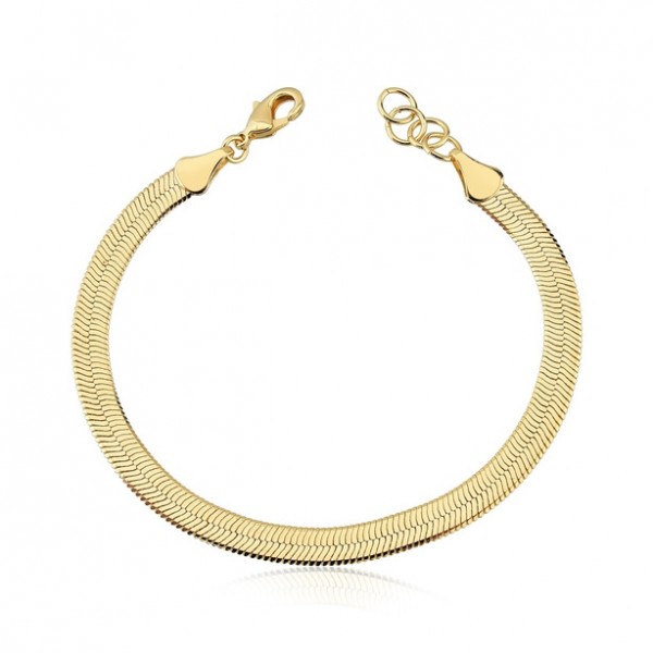 Pulseira amanda fita 5mm folheado a ouro 18k 5mm