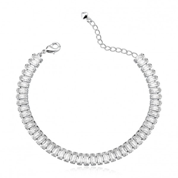 Pulseira charlotte folheado a ouro branco 5mm