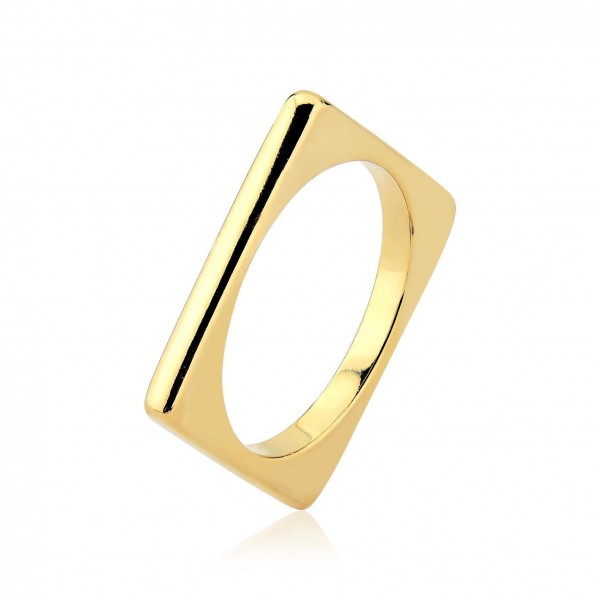 Anel julia liso folheado a ouro 18k