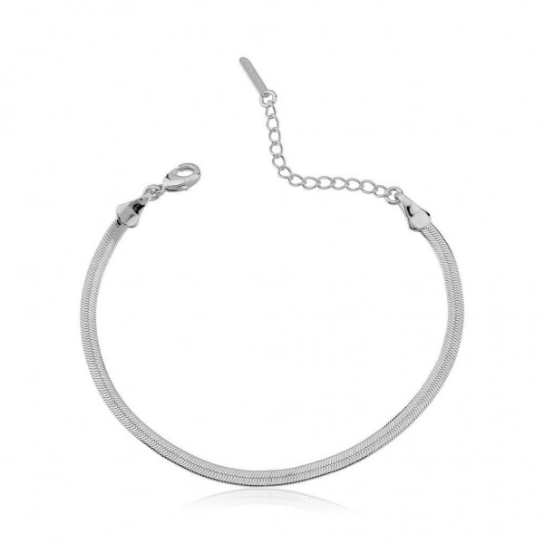 Pulseira amanda fita 3mm folheado a ouro branco