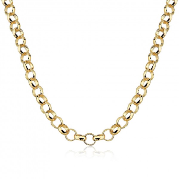 Choker elo português 5mm folheado a ouro 18k