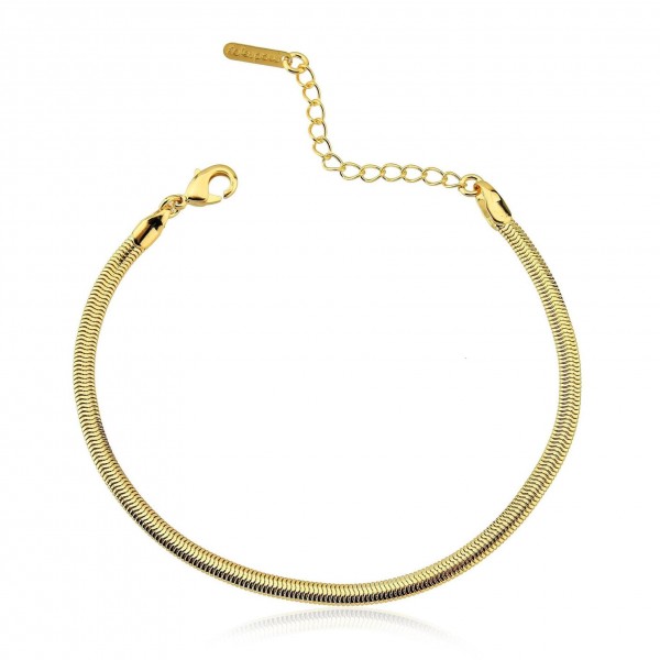 Pulseira ketlyn lacraia 3mm folheado a ouro 18k