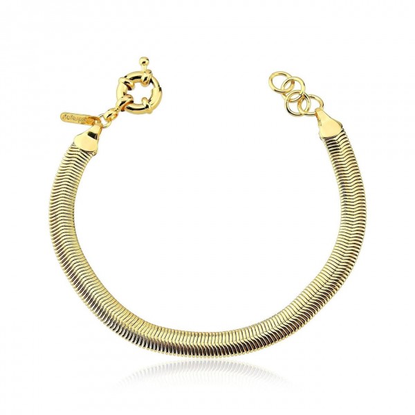 Pulseira ketlyn lacraia 6mm folheado a ouro 18k