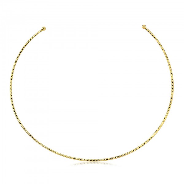 Choker rígida martelado folheado a ouro 18k