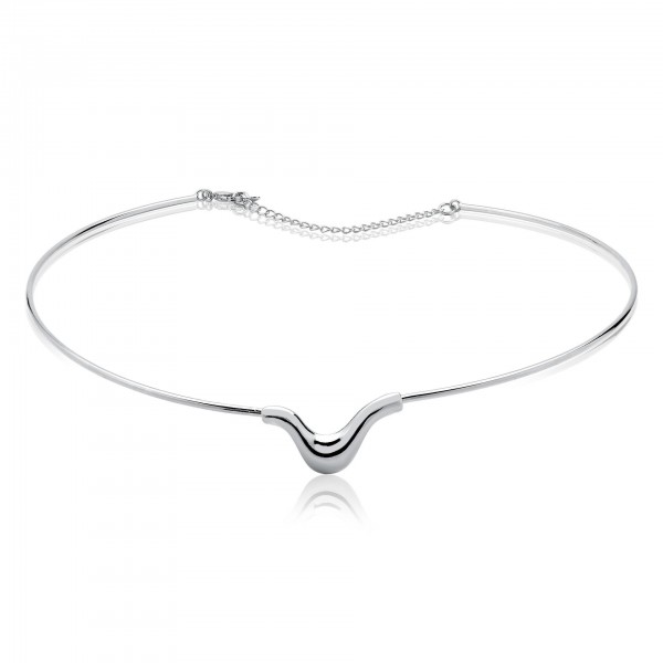 Choker rígida orgânico folheado a ouro branco