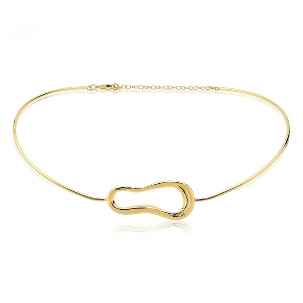 Choker rígida evelyn folheado a ouro 18k