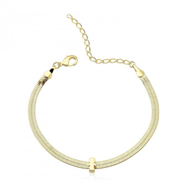 Pulseira maria fita menino folheado a ouro 18k