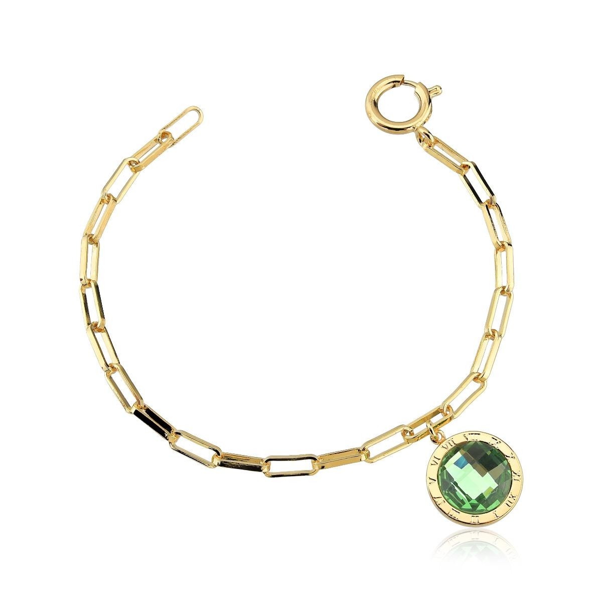 Pulseira inspired turmalina folheado a ouro 18k