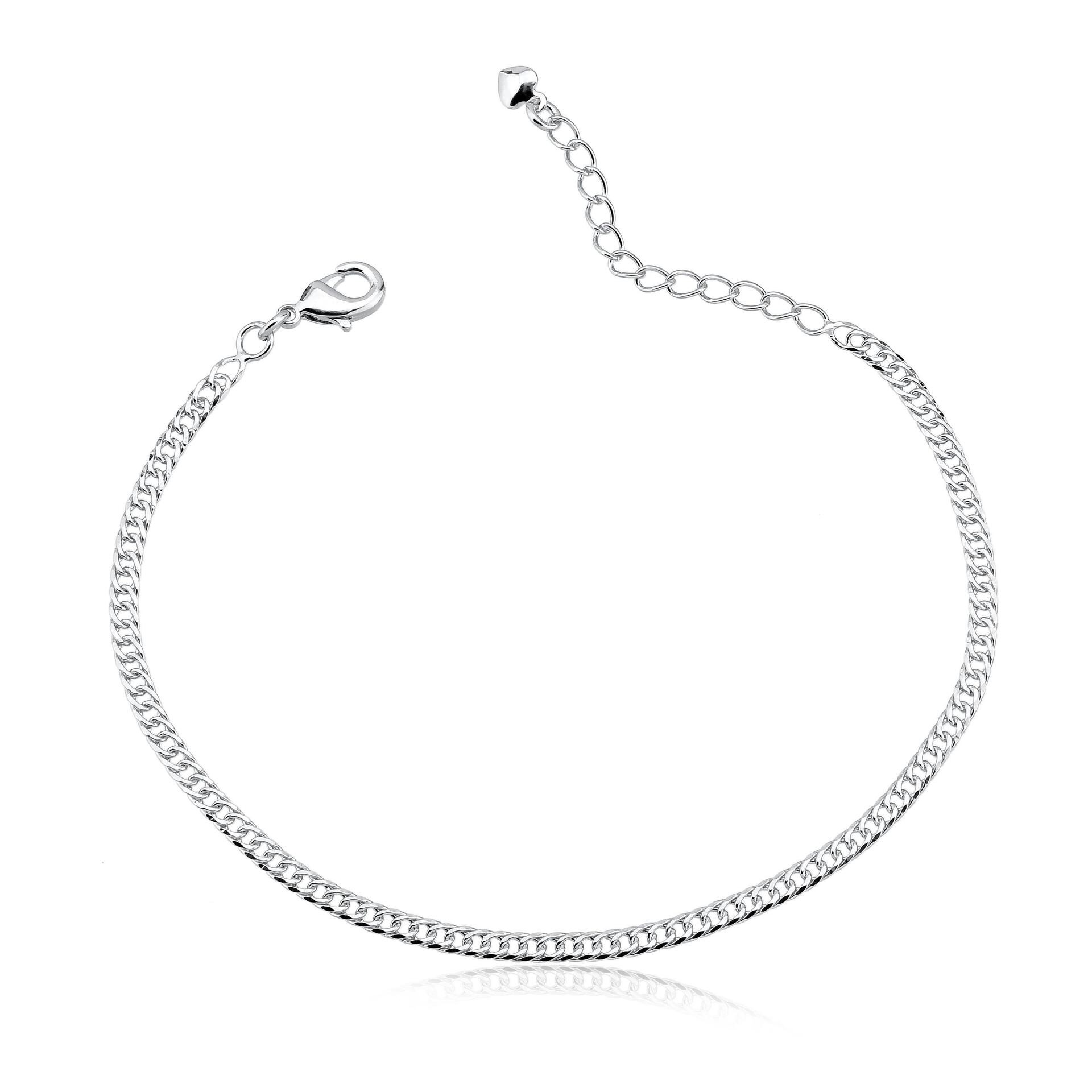 Pulseira mini grumet folheado a ouro branco