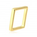 Anel quadrado liso folheado a ouro 18k